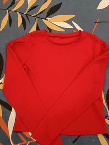 Red Long Sleeve Top