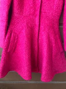 Winter Wool Tweed Dress Pink Color For Vacation