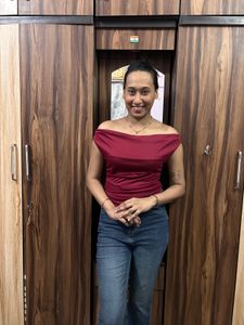 Maroon Off-Shoulder Top