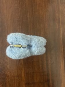 Blue Fuzzy Scrunchie