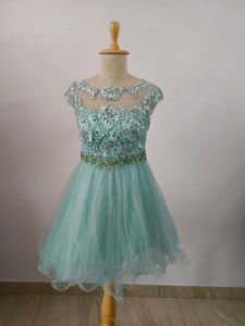 Mint Green Lace Tulle Party Dress