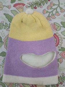 Cute money cap Pastel Colorblock Knit Balaclava