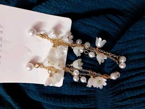 Floral Drop Earrings Korean