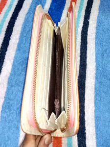 Peach Wallet with Silver Embellishments
