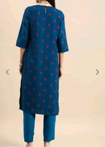 Blue Floral Kurta Set