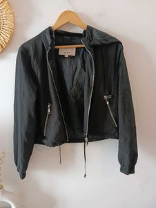 Pull &amp; Bear Stylish Black Zipper Jacket