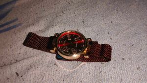 Elegant Red Dial Women's Watch With Adjustable Mag