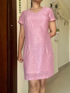 Pink Lace Mini Dress