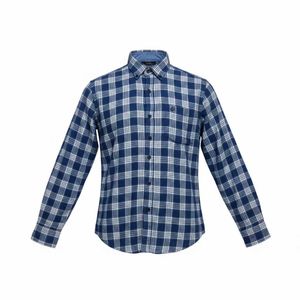 Men's Blue Plaid Flannel Shirt