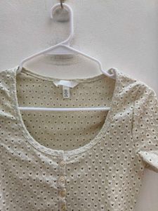 H&amp;M Dotted Crop Top
