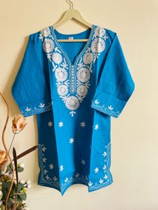 Blue Embroidered Kurta