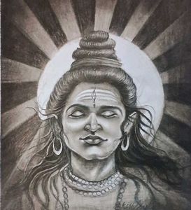 Shiv Painting On Cardboard Paper