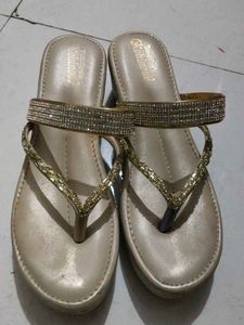 Golden Partywear Wedges