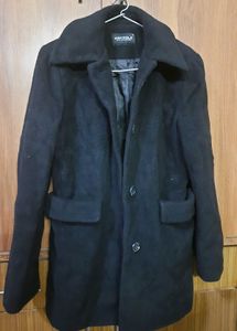Black Women Long Woolen Coat