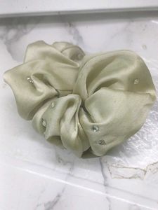 Embellished Satin Scrunchies