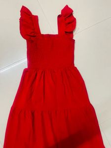 Red Ruffled Tiered Dress