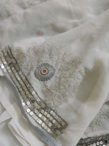 Pure Off White Saree With Blouse