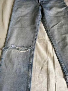 Knee Cut Straight Fit Denim