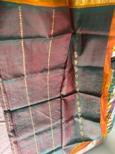Elegant dual shade Silk Saree
