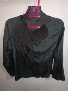 Black Ruffle shirt for women