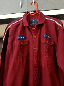 MENS MAROON CASUAL SHIRT