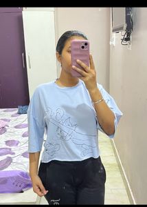 Drop Shoulder Crop T-shirt