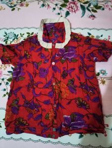 Vintage Floral Short Sleeve Top For Women