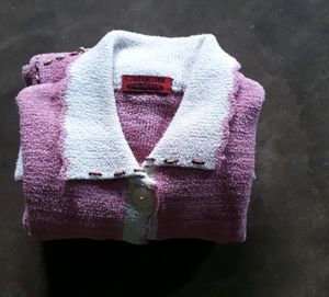 Pink - White Sweater For 8 to 12 year Girls