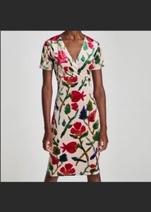 Zara velvet floral bodycon dress