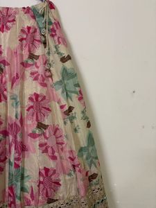 Floral Print Lehenga Skirt