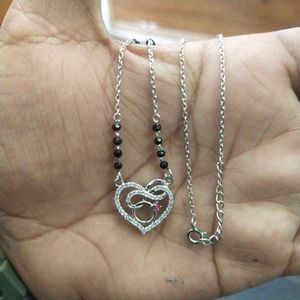 925 Sterling Silver Heart&Infinity Knot Mangalsutr