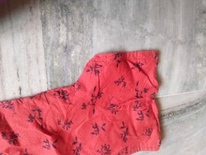 Coral Floral Print Kurthi