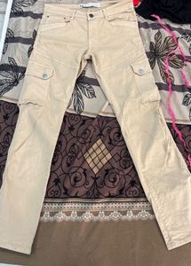 Beige Cargo Pants