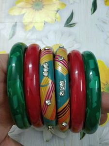 Set Of Bangles Two Are Made Of Rajasthani Lac