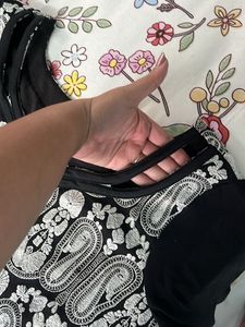 Elegant Black &amp; White Kurta Set