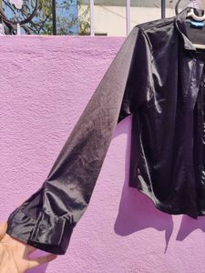 Satin Button-Down Shirt