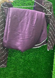 Elegant Purple Saree with Designer Blouse