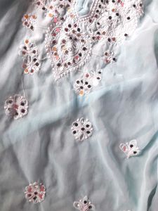 Aqua Mirror Embellished Kurti