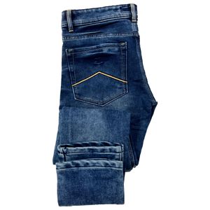 Classic Blue Washed Slim-Fit Jeans for Men Size 30