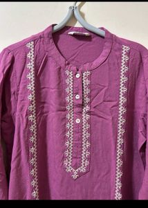 Purple Embroidered Tunic