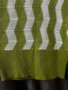 Green &amp; White Knit Top
