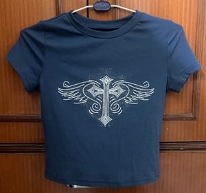 rockstar cross y2k crop top