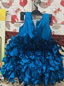 1-3 Yr Cute Blue Flower Girl Dress