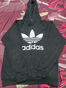 unisex Adidas Black Logo Hoodie