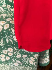 Mango Red 3/4 Sleeve Shift Dress
