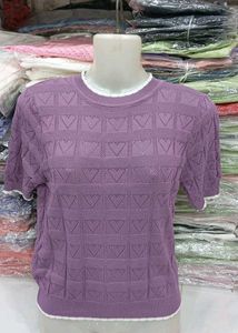 Coral Heart Knit Top