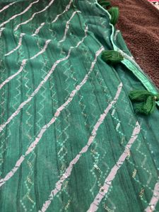 Green Leheriya Saree