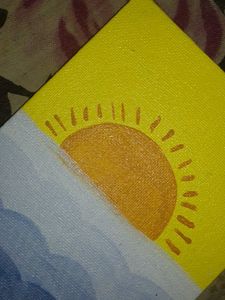 Asthetic sunset canvas painting