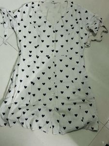 ONLY brand White Dress With Black Hearts