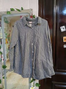 Black & White Gingham Button-Down Cotton Shirt